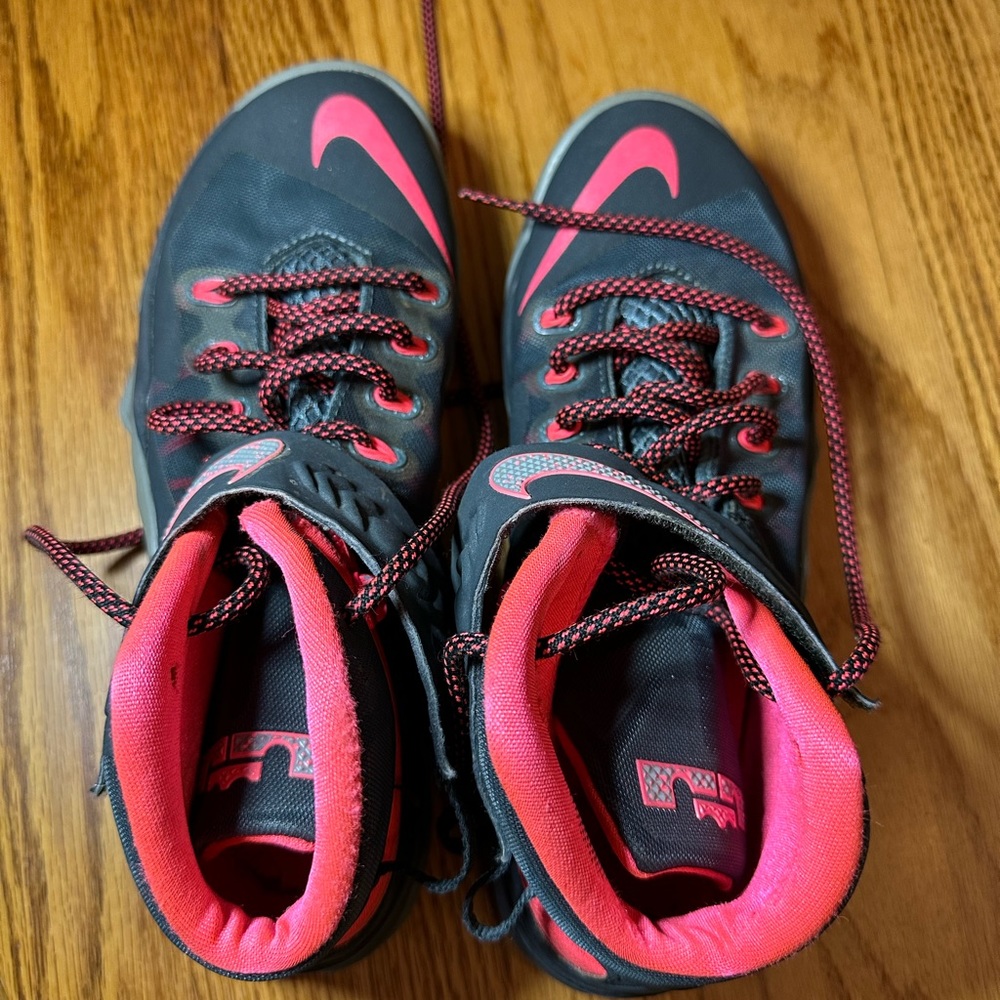 Gray and Pink Lebrons size 7 Y
